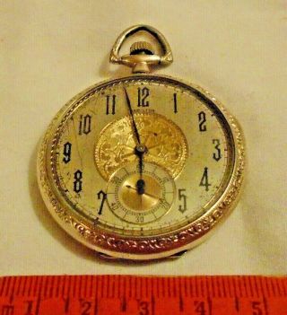 Hamilton 910 17 Jewel Pocket Watch 1922 White Gold Filled