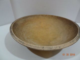 Vintage Primitive Early 13” Oval Birds Eye Maple Wood Wooden Trencher Dough Bowl