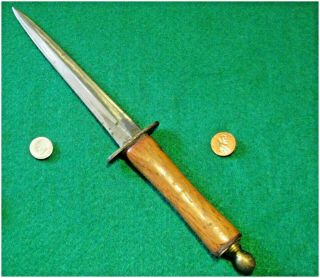 Vtg Sheath Hunt Blade BEF F/S STILETTO Dirk Fighting Knife 1 Dagger Fold case 3