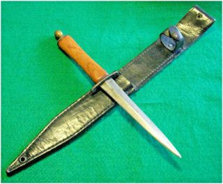 Vtg Sheath Hunt Blade BEF F/S STILETTO Dirk Fighting Knife 1 Dagger Fold case 4