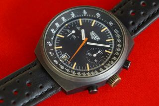 Vintage Heuer Ref 12 Valjoux 7734 PVD 40mm Watch 2
