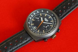Vintage Heuer Ref 12 Valjoux 7734 PVD 40mm Watch 3
