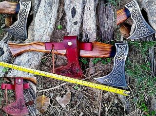 Mdm Custom Vintage Viking Engraving Axe Ancient Medieval Hunting Camping Tool X