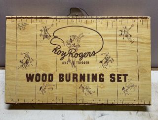 Vintage Collectible Rare Roy Rogers Trigger Burn Right Wood Burning Box Set