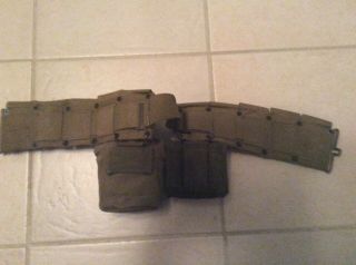 Vintage Military Ammo Belt Canteen First Aid Kit
