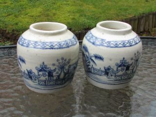 ANTIQUE QING DYNASTY 19TH CENTURY BLUE & WHITE CHINESE GINGER JARS POTS VASES 3