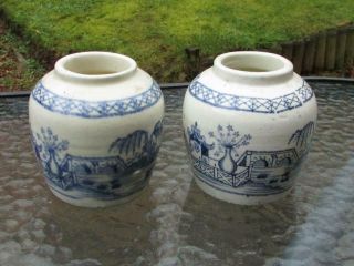 ANTIQUE QING DYNASTY 19TH CENTURY BLUE & WHITE CHINESE GINGER JARS POTS VASES 7