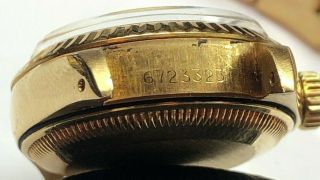 Vintage 18k Gold Rolex Ladies Datejust 6917 on 7204 Oyster Rivet Bracelet 7
