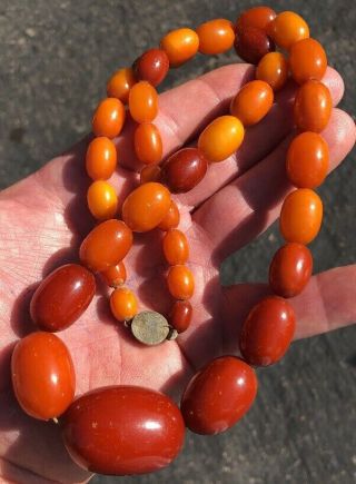 81 Grams Antique Baltic Egg Yolk Butterscotch Amber Prayer Beads