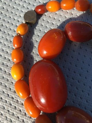 81 grams Antique Baltic Egg Yolk Butterscotch Amber Prayer Beads 3