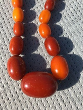 81 grams Antique Baltic Egg Yolk Butterscotch Amber Prayer Beads 7