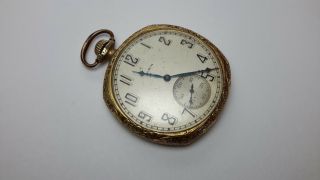 Vintage Elgin Pocket Watch 15j 14k Gold Filled Case