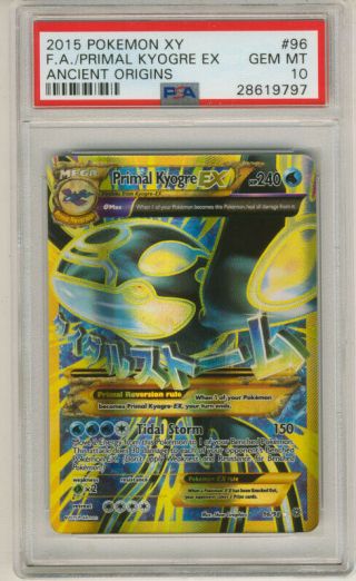 2015 Pokemon Xy Full Art Primal Kyogre Ex Ancient Origins 96 Psa 10 28619797