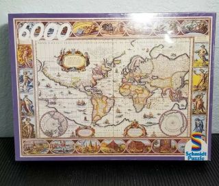 Vintage 6000 Piece Puzzle 02168 Schmidt Ancient Old World Map 61 " X 41 "