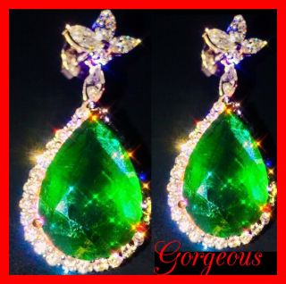 $399,  000⭐ 26 Ctw⭐FiNe Gorgeous EStaTE.  UNTREATED EMERALD FancY DIAMOND EARRINGS 2