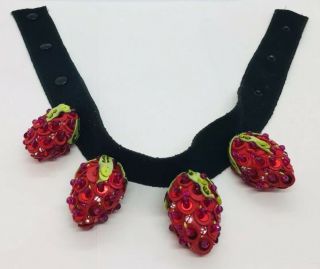 Broderie Lesage Ysl Yves Saint Laurent Vintage Strawberry Embroidery Necklace
