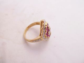 18ct gold ruby diamond ring,  art deco design 18k 750 2