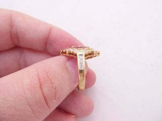 18ct gold ruby diamond ring,  art deco design 18k 750 3