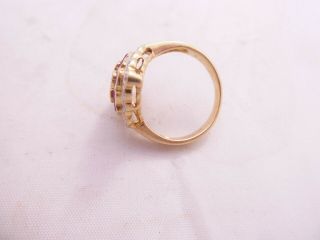 18ct gold ruby diamond ring,  art deco design 18k 750 5