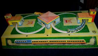 Rare Ussr Toy Train Station - Tin Plate - Lenin Memorial Factory