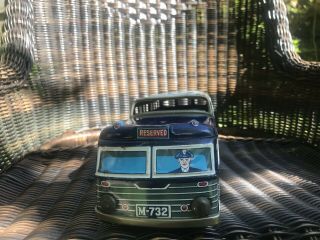 Vintage Greyhound Lines Express Scenicruiser M - 732 Friction Tin Toy Bus 10 3/4”L 6