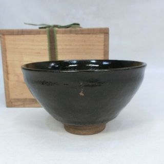 F455: Japanese Old Seto Pottery Tea Bowl Of Tenmoku - Chawan.