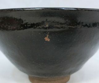F455: Japanese old SETO pottery tea bowl of TENMOKU - CHAWAN. 3
