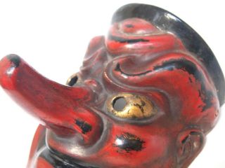 Japanese Vintage Tengu mask Long nose/noh Kagura Demon Bugaku 3