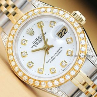 Rolex Ladies Datejust Diamond 2 Tone 18k Yellow Gold Steel Watch,  Rolex Band