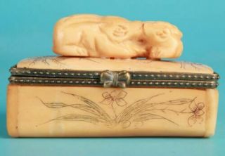 Precious Chinese Cattle Bone Jewelry Box Hand - Polished Lady Decorative Gift
