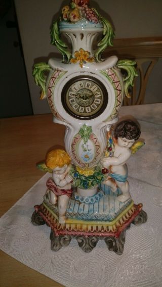 Antique German Porcelain Table Clock.  15&074