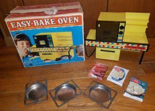Kenner’s 1972 Yellow Easy Bake Oven W/ Box & Accessories