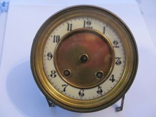 Antique Clock Movement.  Spares Marked M.  F.  S In A Circle Below An Eagle