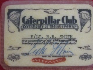 Wwii British Or Canadian Caterpillar Club Wallet Id Named