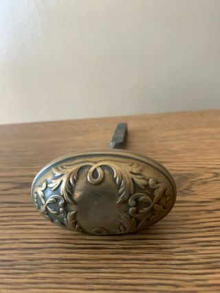 Vintage Door Knob Handle Solid Brass Ornate 3 " Across Victorian Antique