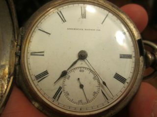 American Pocket Wind Key Watch Co.  Waltham Coin Silver Case Ps Bartlett Antique