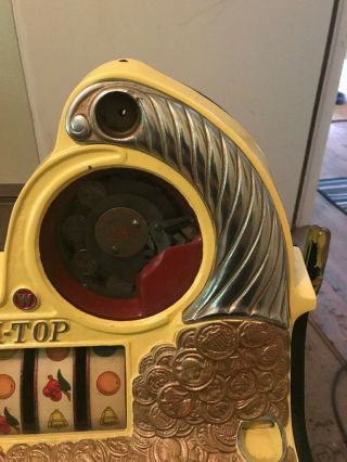 Mills 25 Cent Antique Slot Machine ROL - A - TOP Vintage slot machine 6