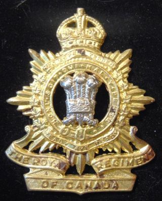 Ww2 Kc Canadian Armed Forces Royal Regiment Of Canada Cap Badge