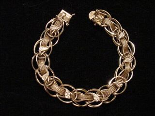 Uniquely Elegant Vintage 14k Yellow Gold Charm Bracelet - Weight 19.  60 Grams