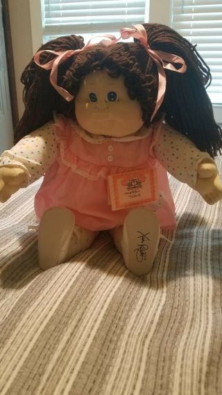 Cabbage Patch Doll - antique fabric body/head,  signatures,  paperwork 4