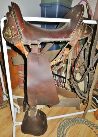 Rare Made In Ca.  Vintage Antique Wwi Wwii Military Army Mcclellan Cavalry Saddle