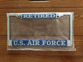 U.  S.  Air Force Retired Chrome Plated Metal License Plate Frame