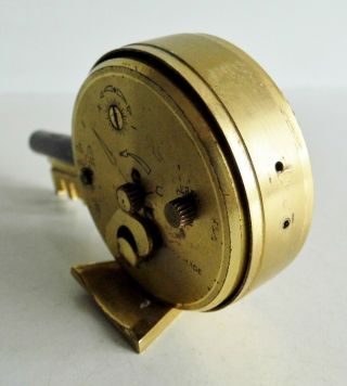 VERY RARE OLD SWIZA BRASS CLOCK IN THE FORM OF A KEY - SWISS MADE - PIECE 3