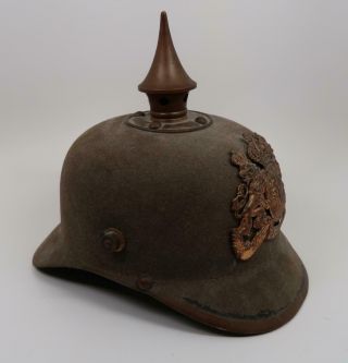 WW1 Imperial German pickelhaube ersatz parade Bavarian 1895 spike soldier helmet 2