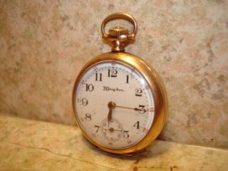 Antique Hampden Diadem 3/0 Pocket Watch With Good Balance Staff