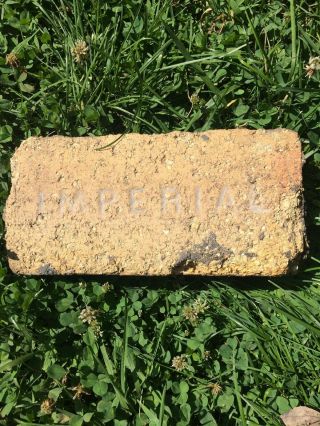 Rare Antique Brick Labeled “imperial” Salvaged Pennsylvania Block Near