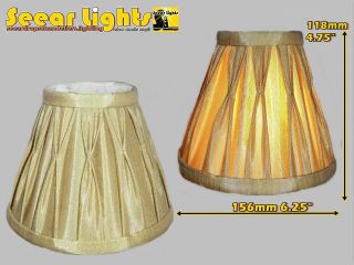 Candle Lampshade Clip On Chandelier Classic Gold Shade Pinch Pleat Polly Silk Bn