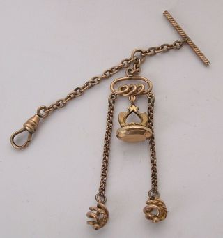 Victorian Chatelaine Style Yellow Gold Fillfancy Twisted Wire Pocket Watch Fob