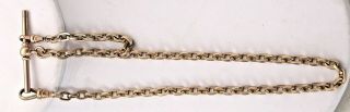 Awesome Vintage Oval Heavy Link Yellow Gold Filled Albert Pocket Watch Chain