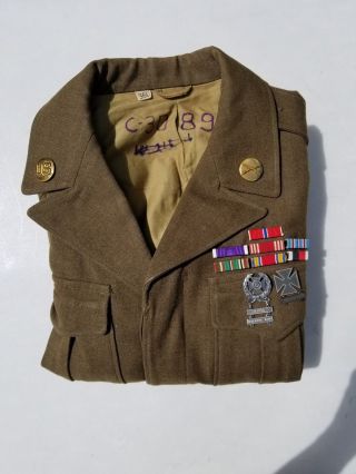 Ww2 Us Army Ike Jacket Sgt 1st Class Infantry 13th Corps Size 36l